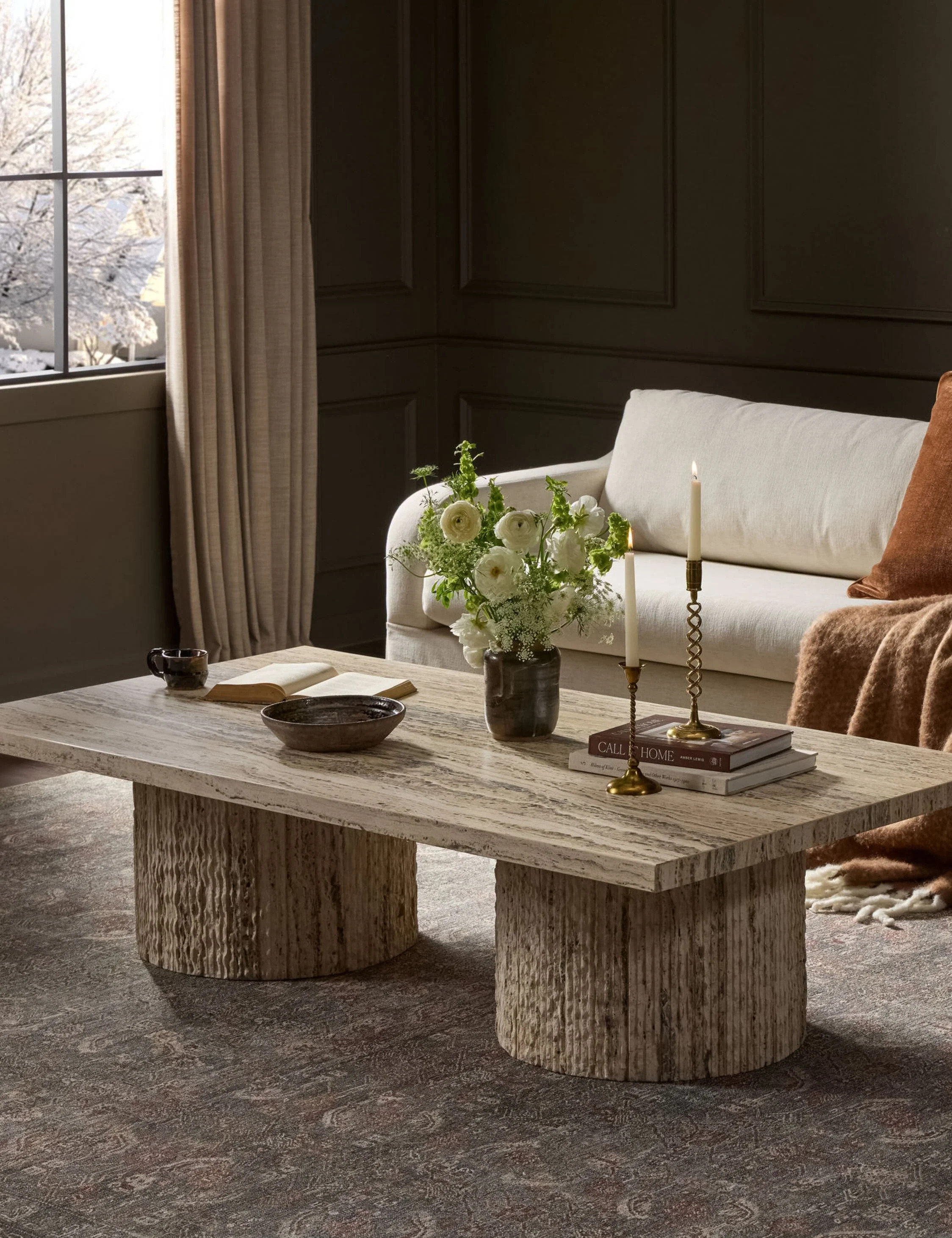 Capucine Coffee Table, Travertine | Lulu and Georgia 