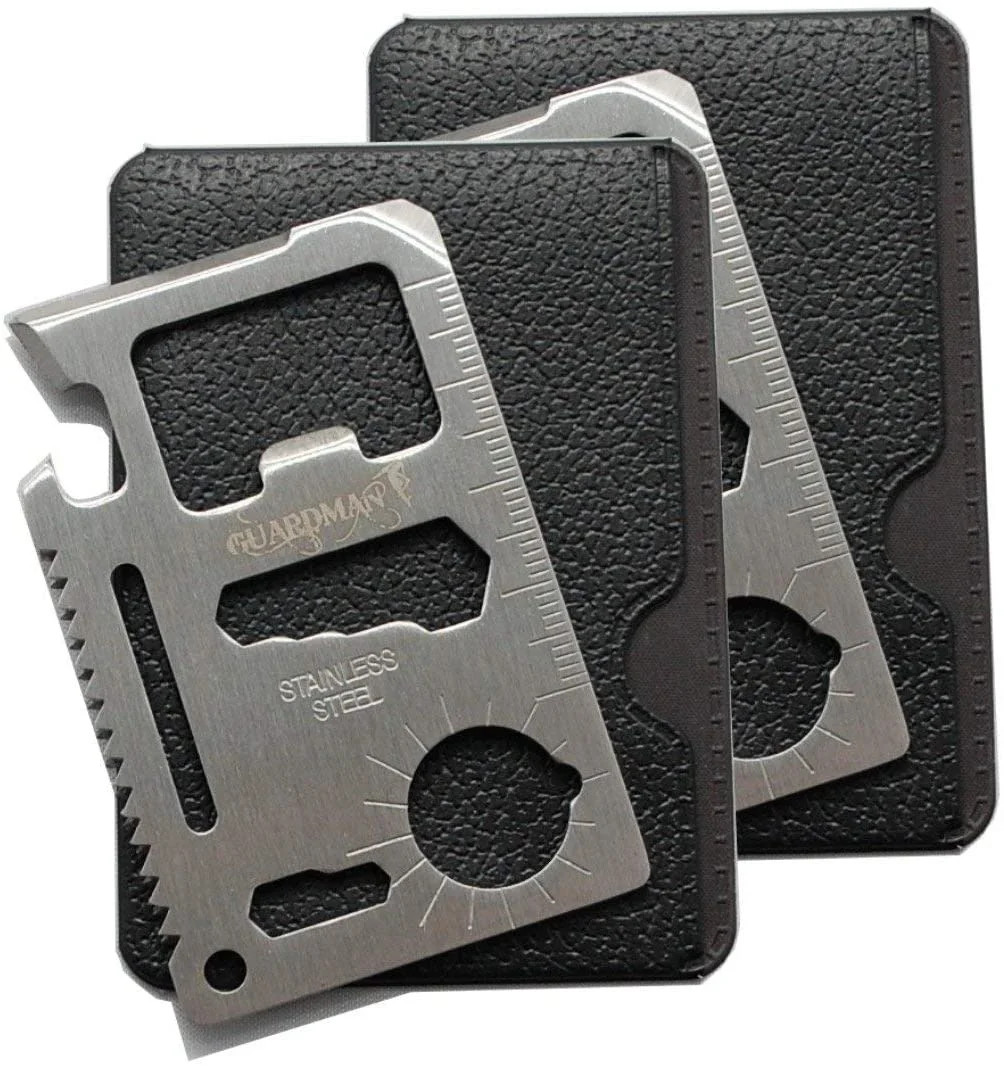 Guardman 2pcs 11 in 1 Multi Tool Credit Card Survival Tool Fits Perfect in Your Wallet (2 Pack) S... | Walmart (US)