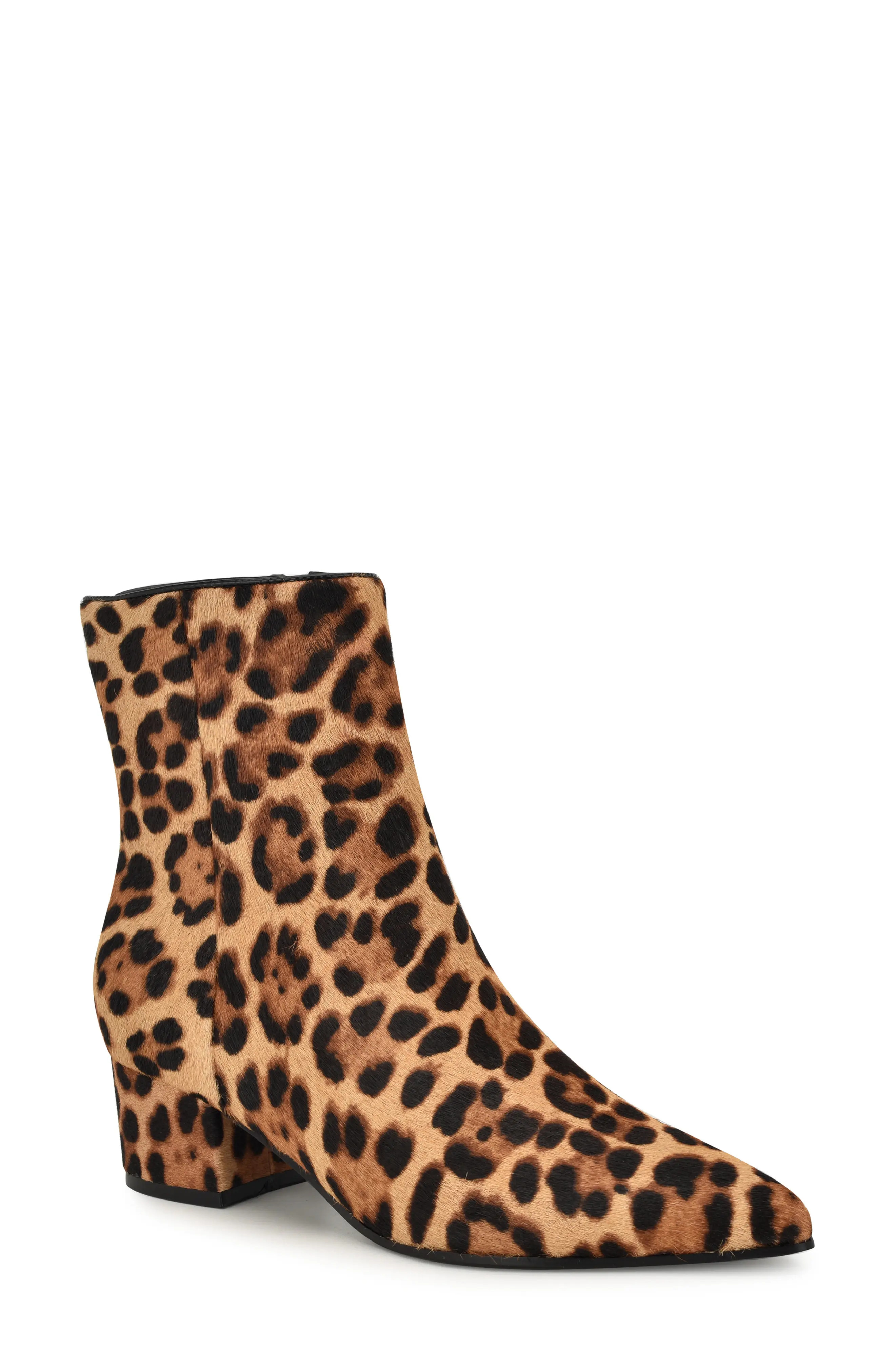 Nine West Maribu Leopard Print Genuine Calf Hair Bootie (Women) | Nordstrom | Nordstrom