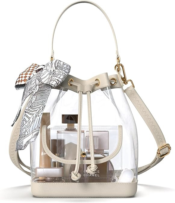 Missnine Clear Bag for Stadium Approved, Clear Crossbody Bucket Bag Transparent PVC Purse for Wom... | Amazon (US)