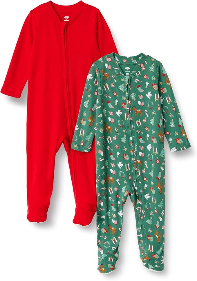Amazon Essentials x Sofia Grainge Unisex Babies' Cotton Footed Sleep and Play Bodysuit, Pack of 2 | Amazon (US)