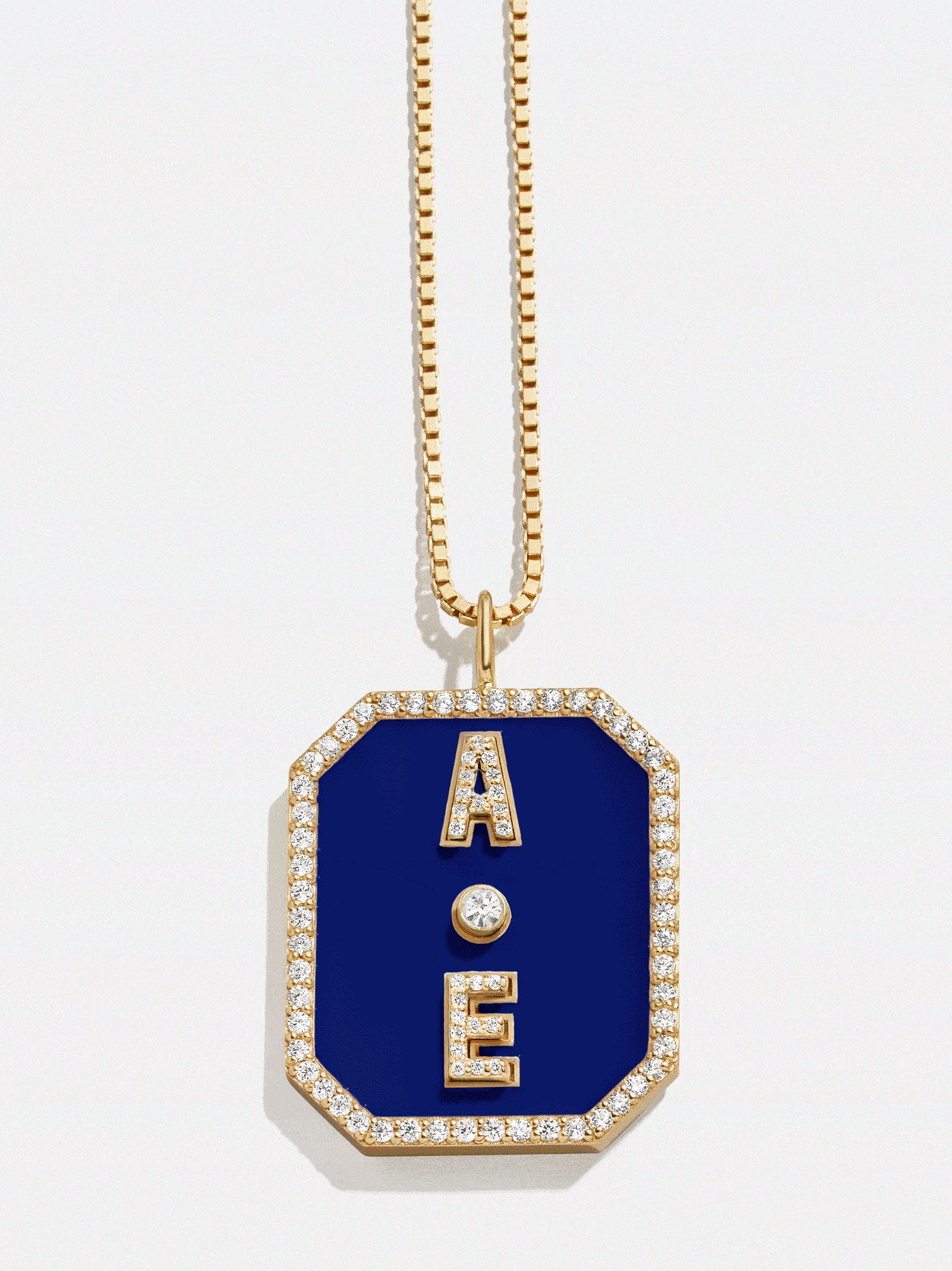 Dog Tag 18K Gold Custom Reversible Necklace | BaubleBar (US)