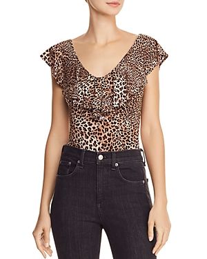 Little Black Bodysuit Ruffled Leopard-Print Bodysuit | Bloomingdale's (US)