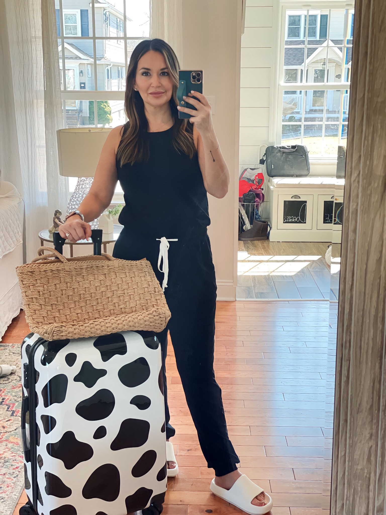 Spring Break Travel Outfit ✈️

These are probably my favorite Amazon finds. 
This suitcase is one my daughter picked out out for herself. I love it because it’s a hard shell, 24” size, under $100 & I love the cow print (so easy to spot).
The romper is comfortable, TTS, adjustable tie waist & under $40.
I can’t say enough about these cloud slides. So friggin comfortable, and only $25!! 
Check them out, link in bio LTK. 

#LTKstyletip #LTKtravel #LTKsalealert