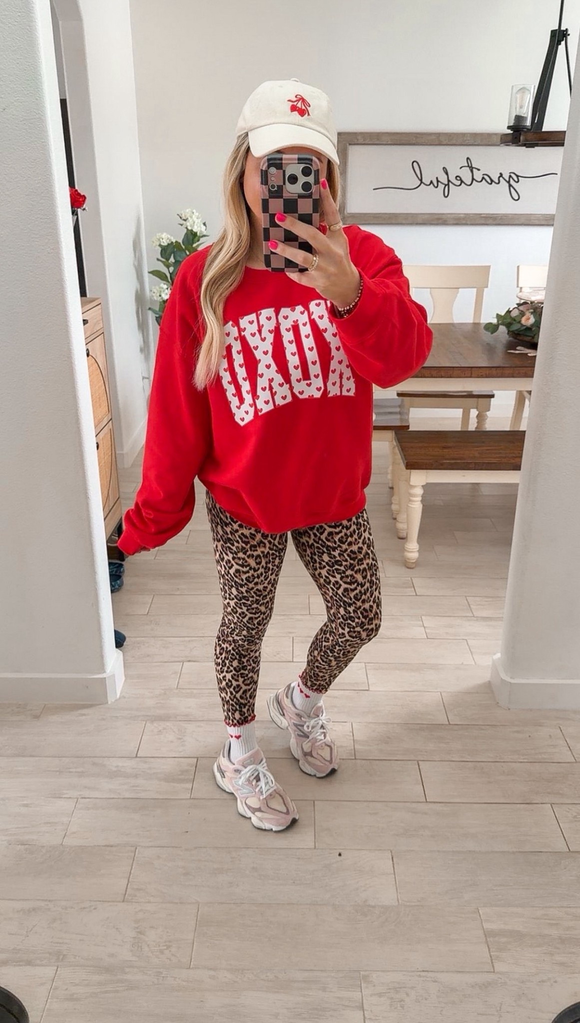 Copy cute Valentine’s Day outfit
Sweater large 
Leopard leggings 
New balance sneakers 

#LTKootd #LTKFindsUnder50 #LTKFindsUnder100