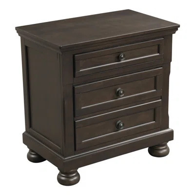 Brown Nightstand For Bedroom - 2 Drawers, Engineered Wood Construction, Antique Transitional Wooden Brown, Bun Feet, Ideal Decor | Wayfair North America