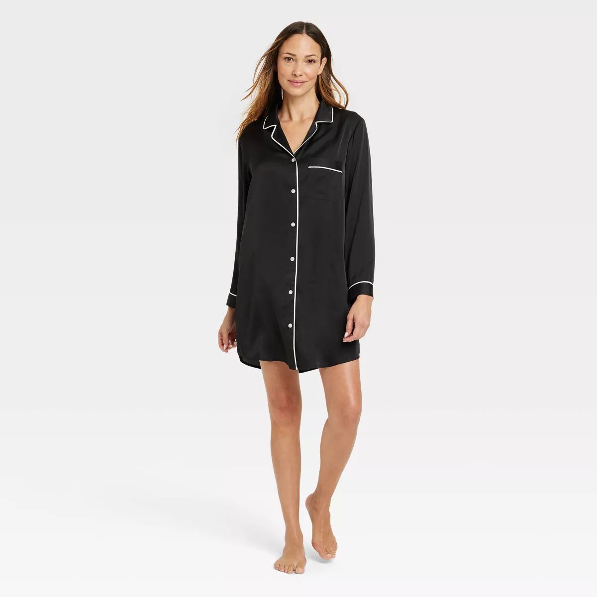 Women's Satin Notch Collar Pajama Dress - Stars Above™ | Target