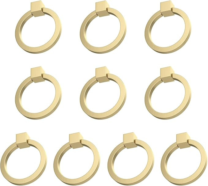 RZDEAL 10Pcs 2.0"x 1-7/9" Solid Brass Pulls for Dresser Drawer Ring Pulls Furniture Hardware Brus... | Amazon (US)