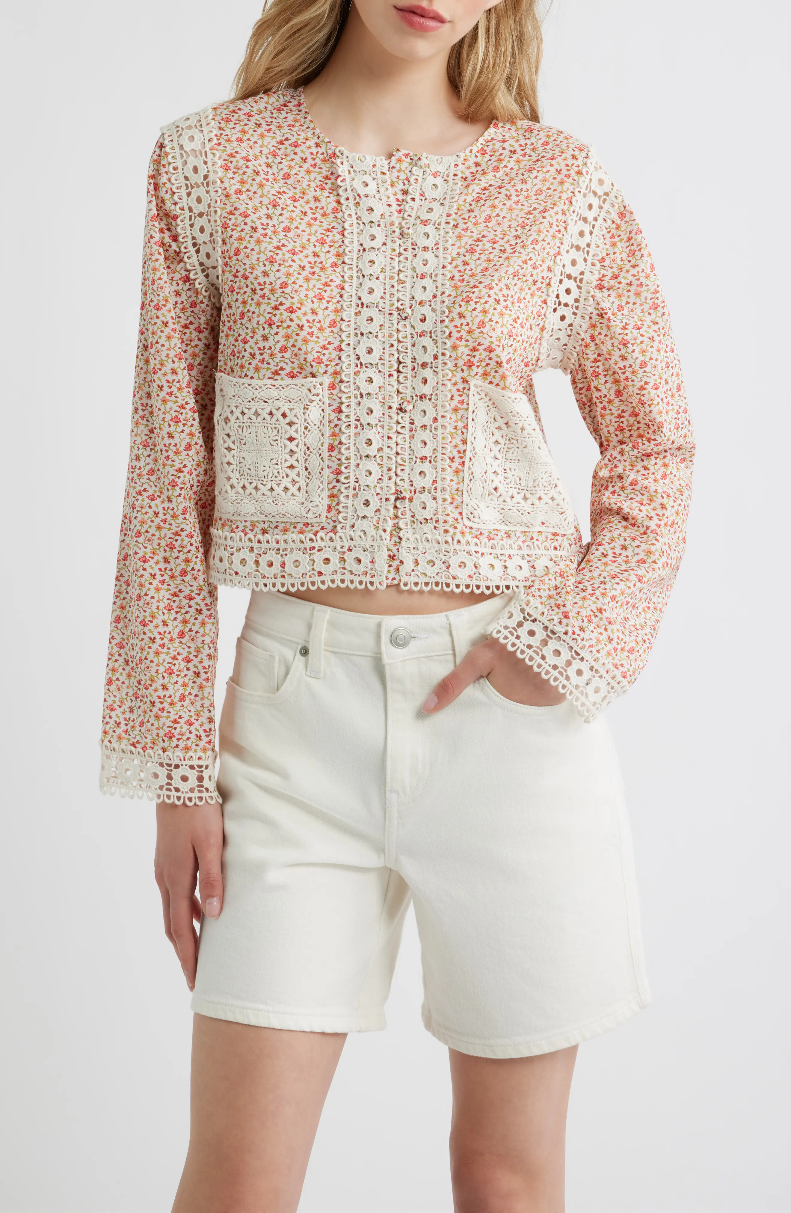 Hill House Home The Tory Crop Organic Cotton Voile Top (Women) | Nordstrom | Nordstrom