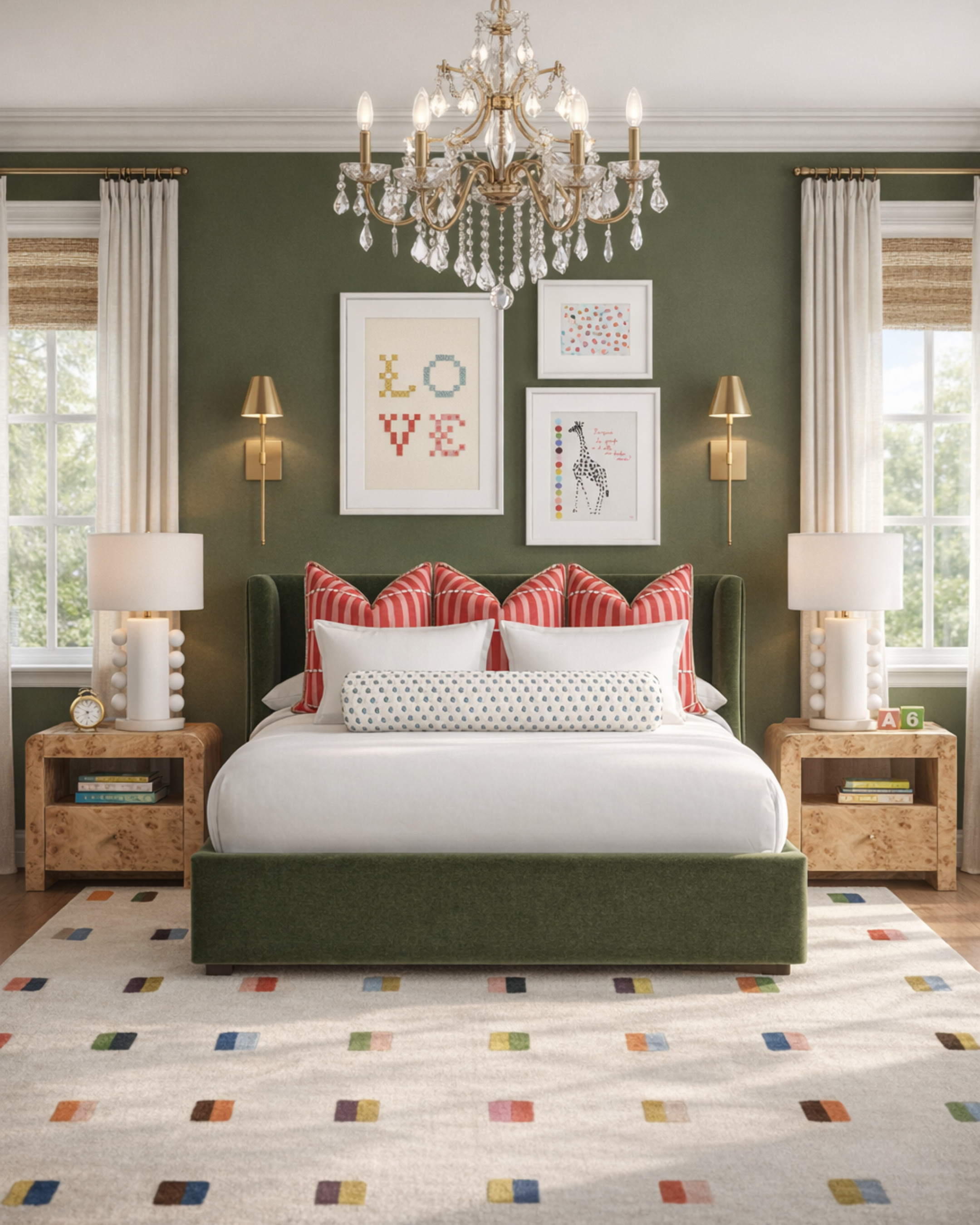 A kids’ bedroom that feels playful and elevated ✨💚
Not themed. Not trendy. Just beautiful, functional, and designed to last.

This space balances:
✔️ Personality
✔️ Comfort
✔️ Timeless pieces
✔️ Smart color choices

From the velvet bed to the layered bedding and playful rug, every piece was chosen to work together—so it looks great now and grows with them.

Save this for future inspo 

 #LTKHome