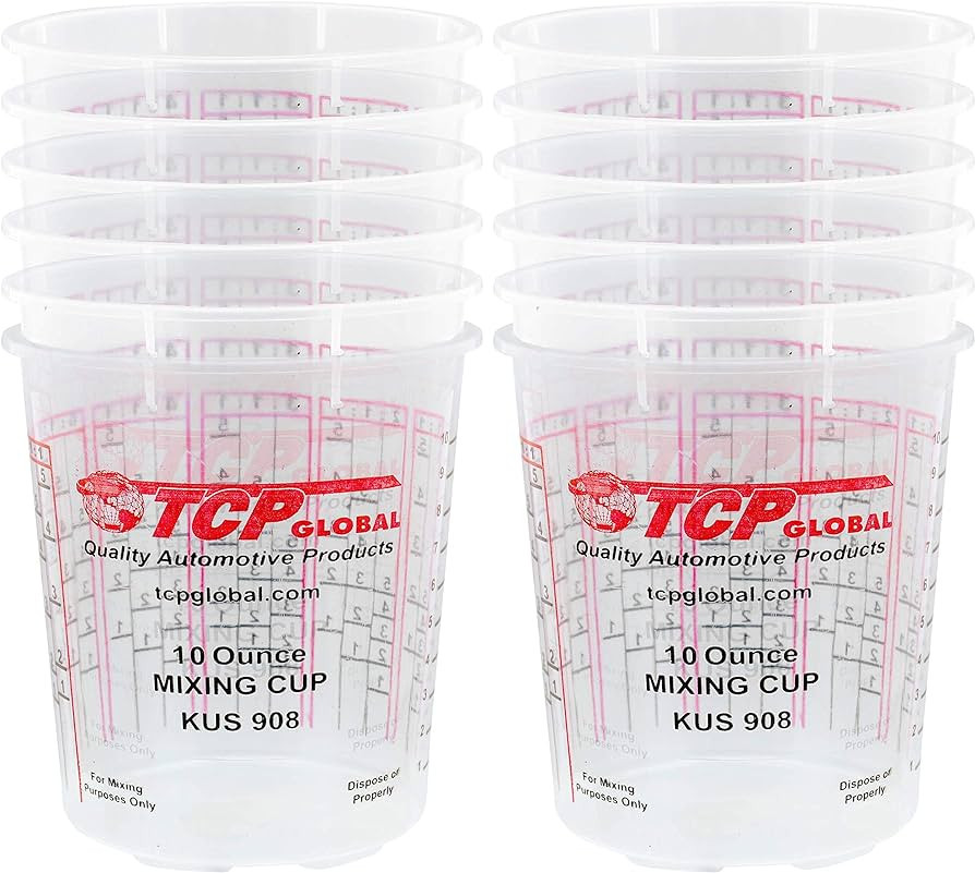 Custom Shop Box of 12 Each - 10 Ounce Paint Mixing Cups Cups Have calibrated Mixing ratios on Sid... | Amazon (US)