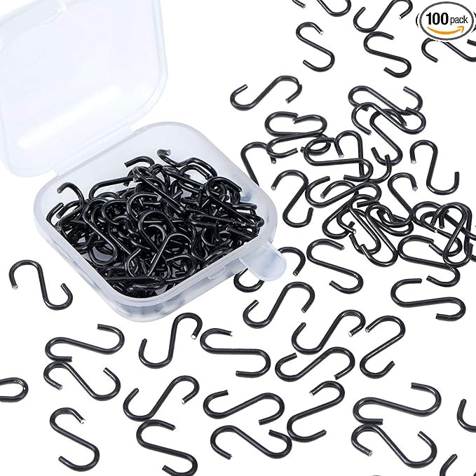 100 Pieces 1/2 Inch Mini S Hooks Small Stainless Steel S Shaped Hooks for Ornaments, Jewelry and ... | Amazon (US)