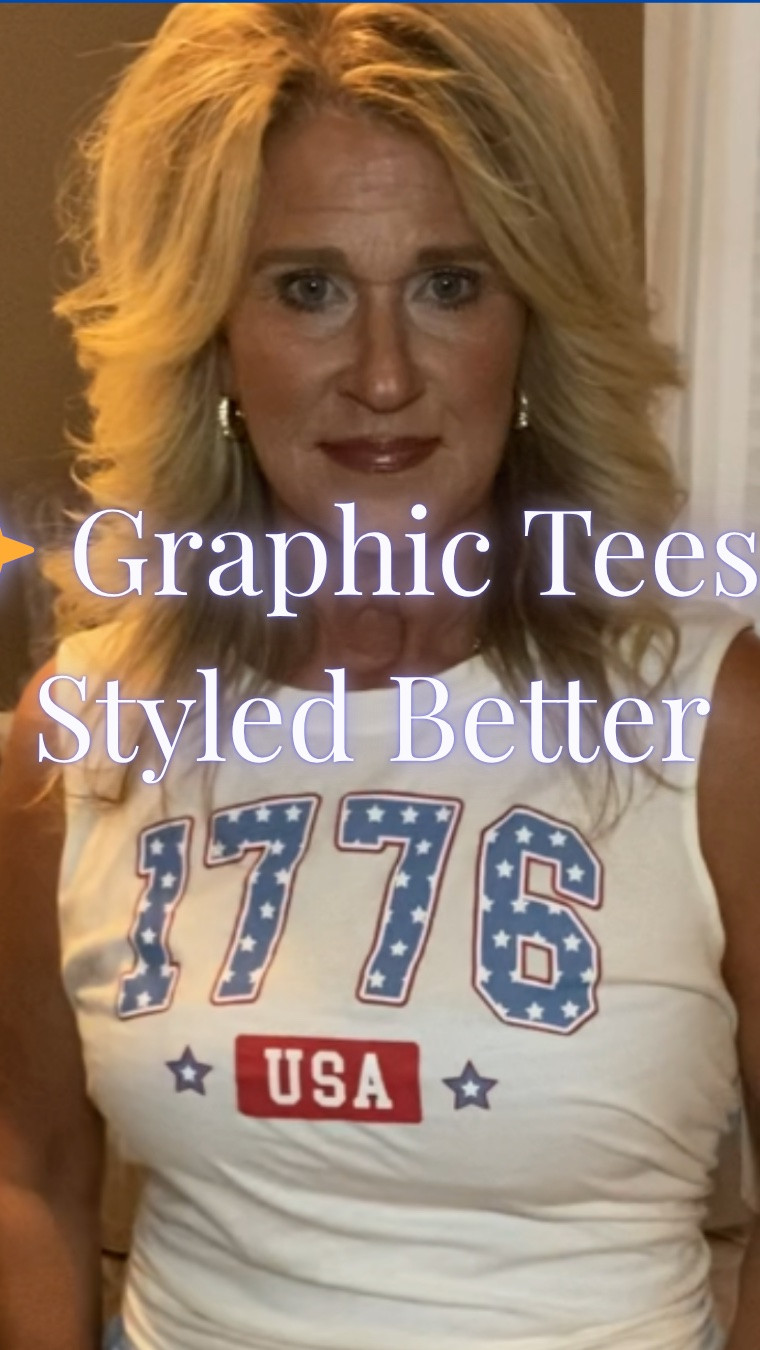 Graphic tees, styled better. 
✨ From patriotic tanks to band tees, these are the easy outfit formulas I’ve been reaching for lately. Comfortable, affordable, and simple to recreate. 💙🇺🇸 

Follow me for elevated affordable fashion! 😍

#LTKStyle #GraphicTeeStyle #SummerOutfits #AffordableFashion #FashionOver50 #CasualChic #EverydayStyle

#LTKU #LTKOver40 #LTKmomlife