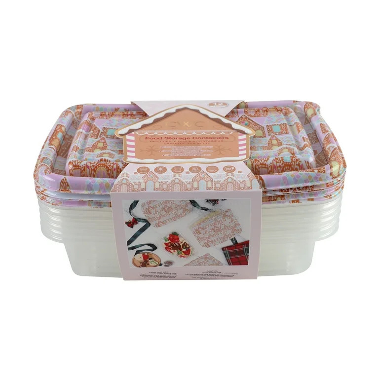 Cook with Color 12-Piece Holiday Food Storage Container Set, Leakproof Plastic with Gingerbread H... | Walmart (US)