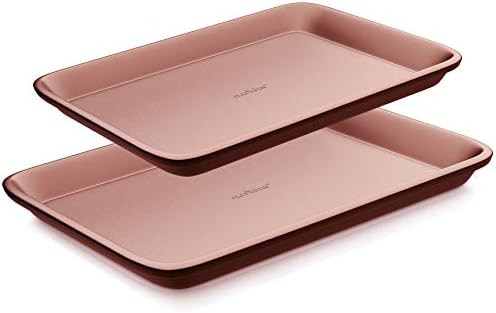 Nonstick Cookie Sheet Baking Pan - 2pc Large & Medium Metal Oven Baking Tray, Professional Qualit... | Amazon (US)