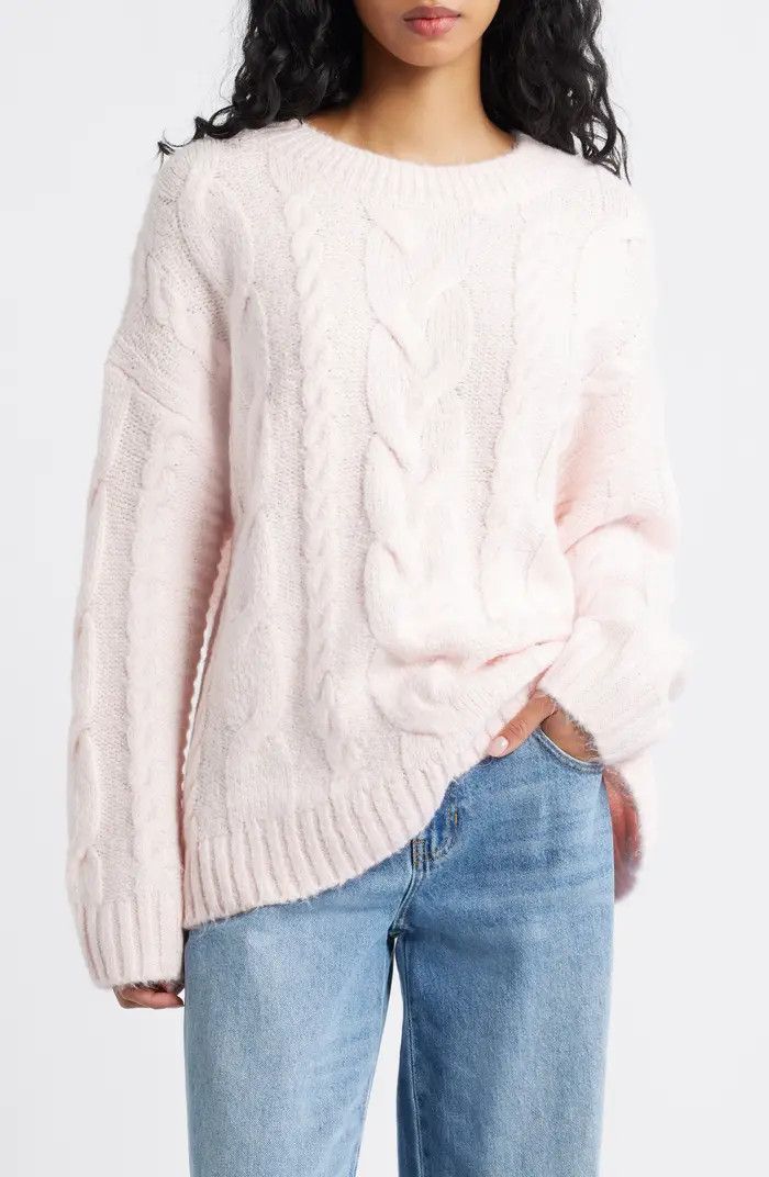 Oversize Cozy Cable Sweater | Nordstrom