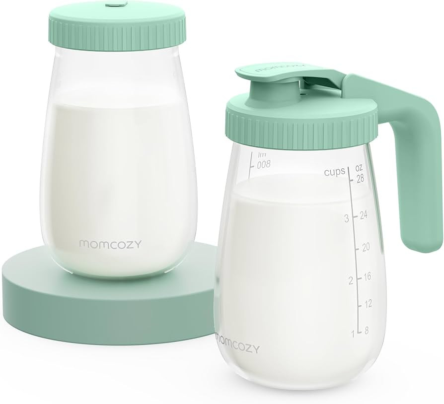 Momcozy Glass Breast Milk Pitcher, Milk Storage Container with Flat Lid & Handle Lid, Wide Mouth ... | Amazon (US)