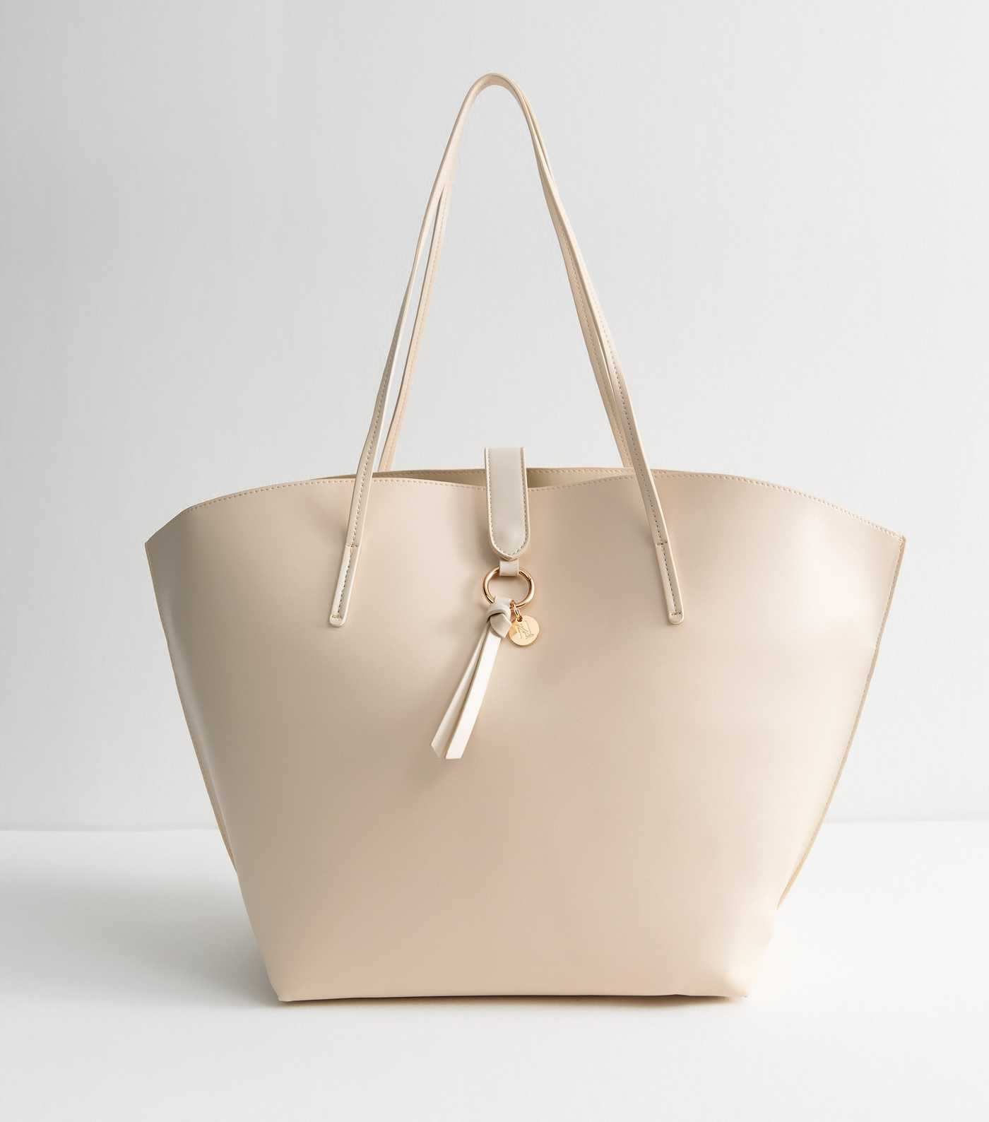 Cream Faux Leather Winged Tote Bag | New Look | New Look (UK)