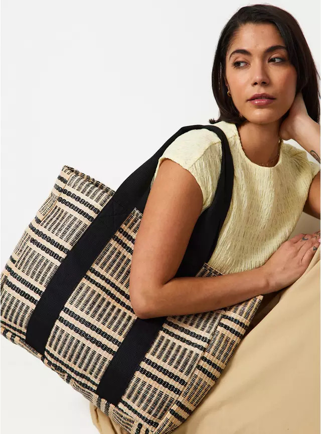 Buy Mono Striped Straw Beach Bag One Size | Bags | Tu | Tu Clothing