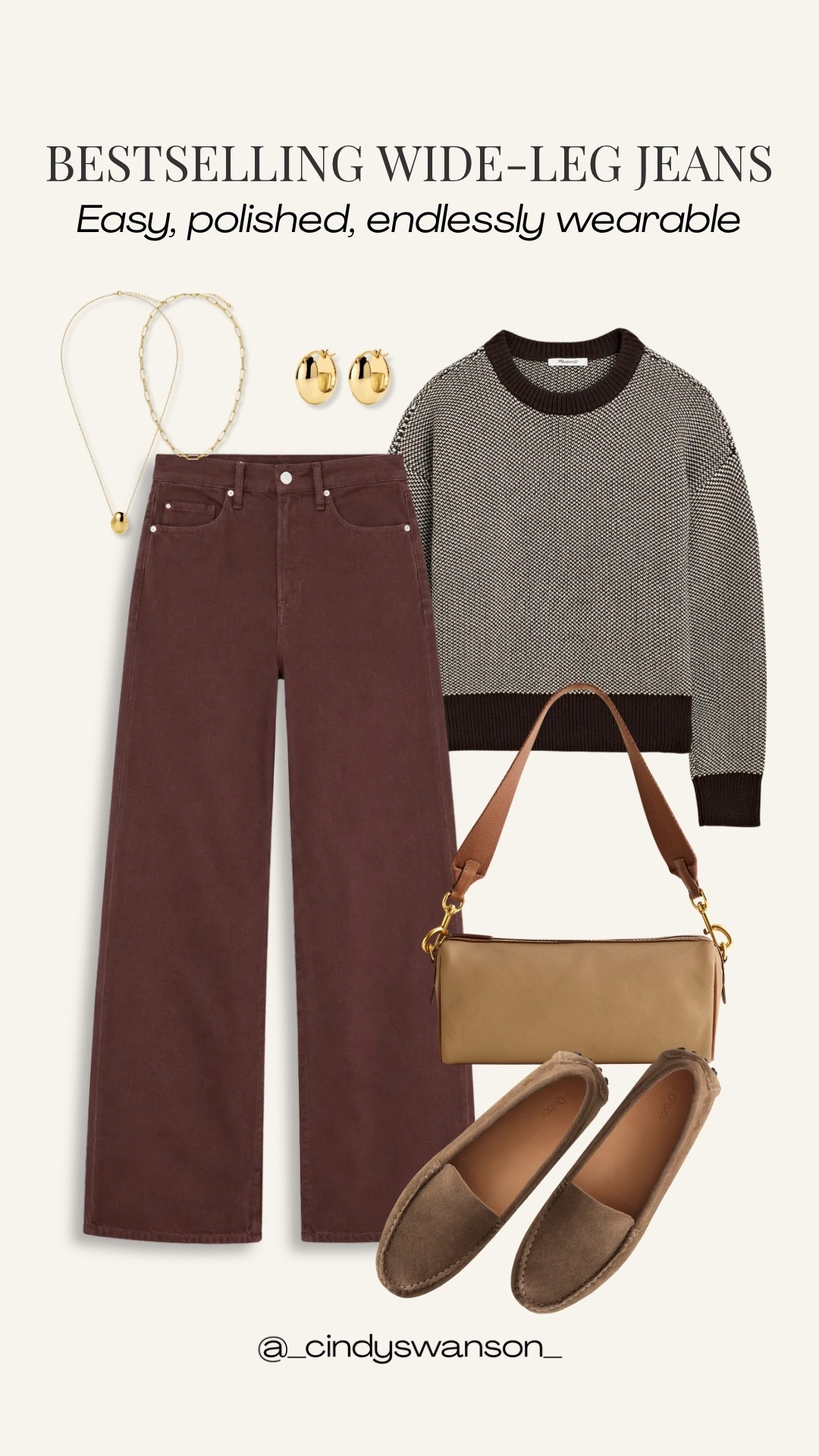These wide-leg jeans are such an easy foundation for a polished everyday outfit. I paired them with a classic neutral sweater, suede loafers, and a simple crossbody for a look that feels comfortable, timeless, and easy to wear. And a little bonus: this Madewell outfit is included in the current Madewell Insiders Event Sale.

#LTKootd #LTKOver40 #LTKSaleAlert