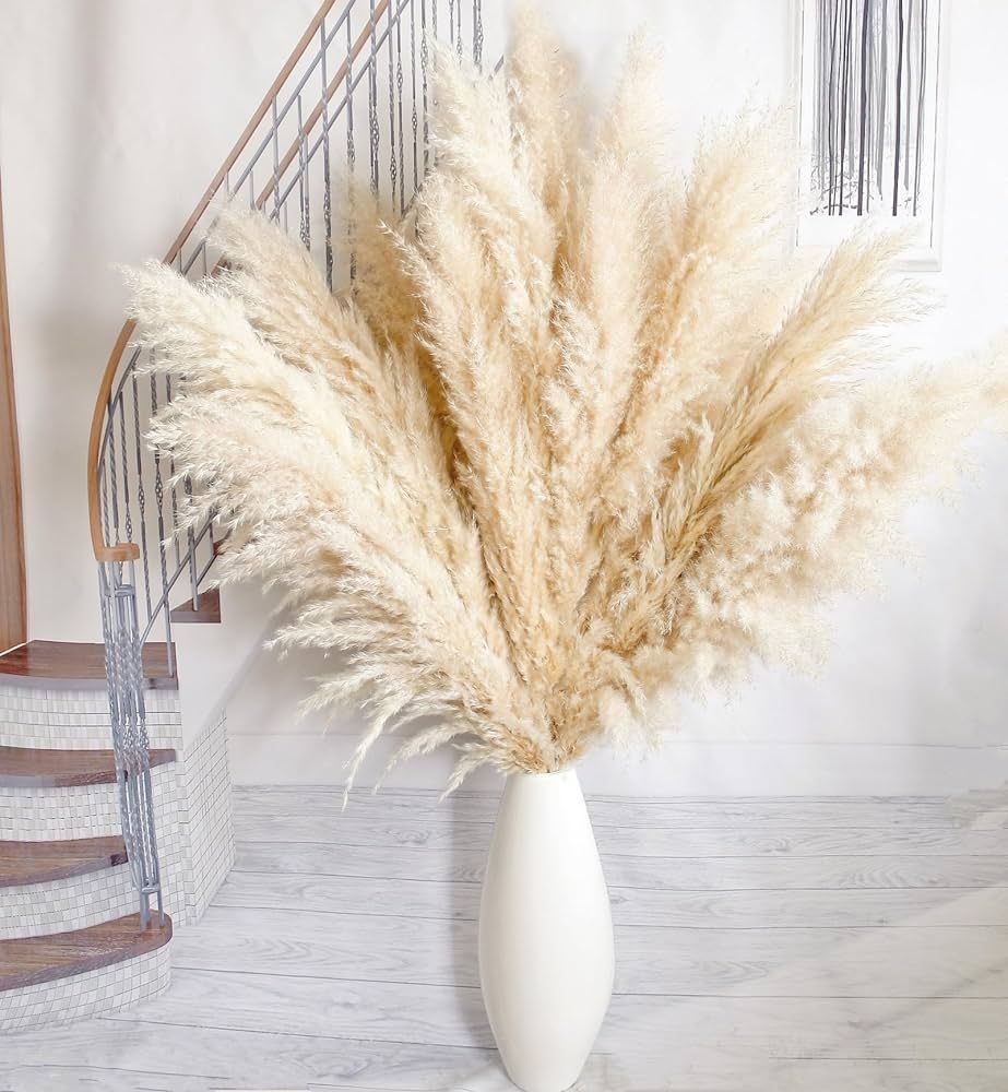 10pcs 40'' Pampas Grass Tall Decor - Pompas Floral, Tall Pampas Grass for Floor Vases, Living Roo... | Amazon (US)