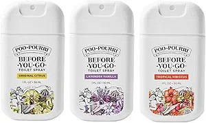 Poo-Pourri Before-You-Go Pocket Toilet Spray, Travel Essentials, 1 Fl Oz, Spring Variety 3 Pack, ... | Amazon (US)