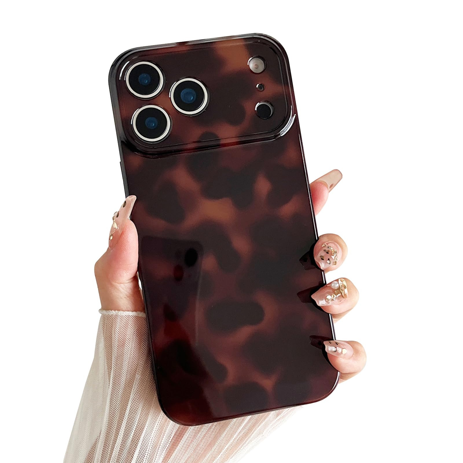 CHEDEMK Compatible with iPhone 17 Pro Max Case, Tortoise Shell Chic Amber Brown Print Leopard, Fa... | Amazon (US)