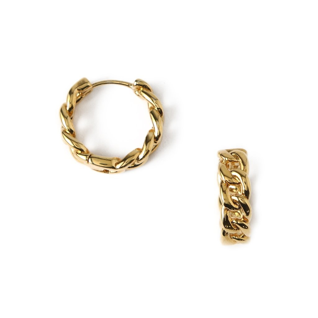 Chain Huggie Hoop Earrings - Gold | Orelia London