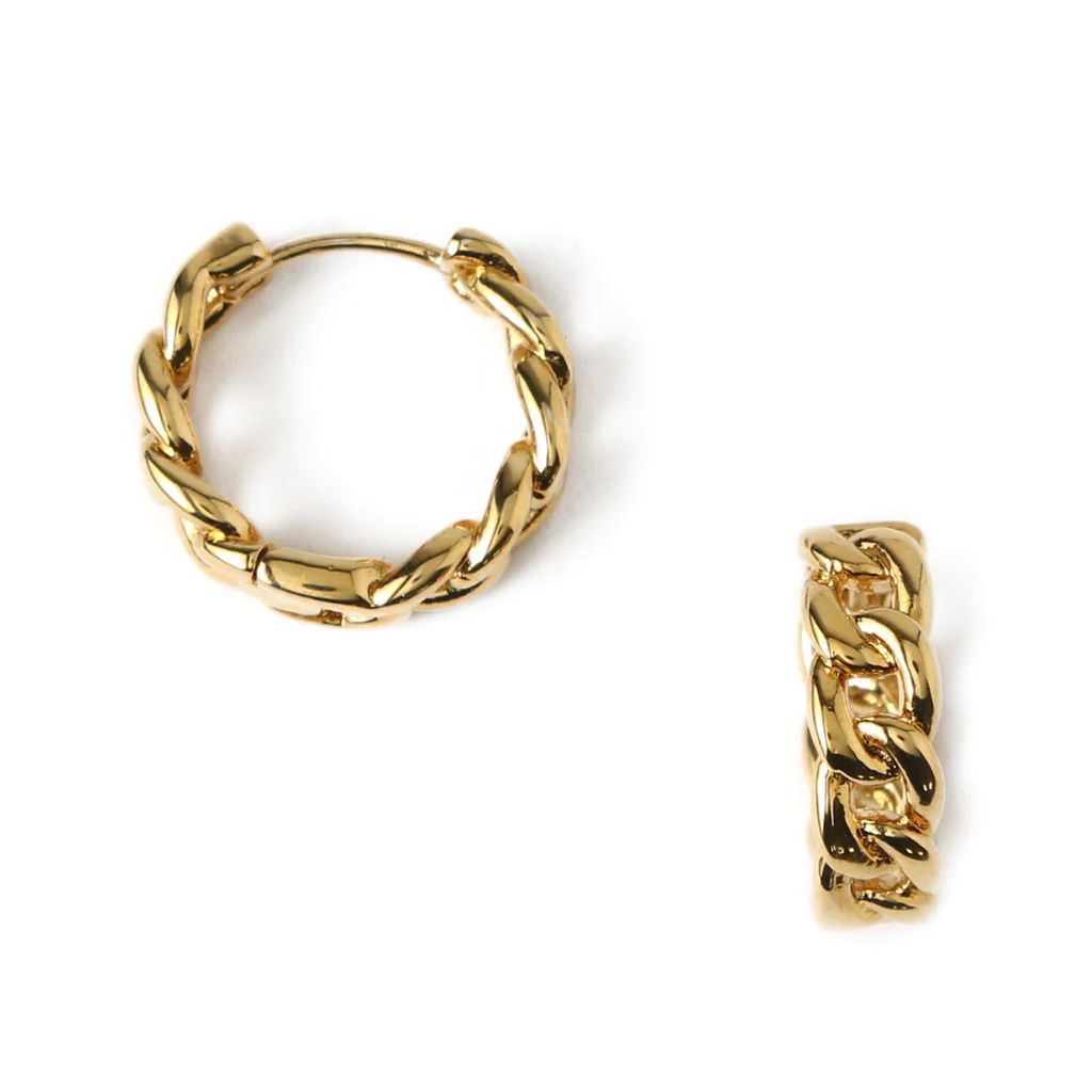 Chain Huggie Hoop Earrings - Gold | Orelia London