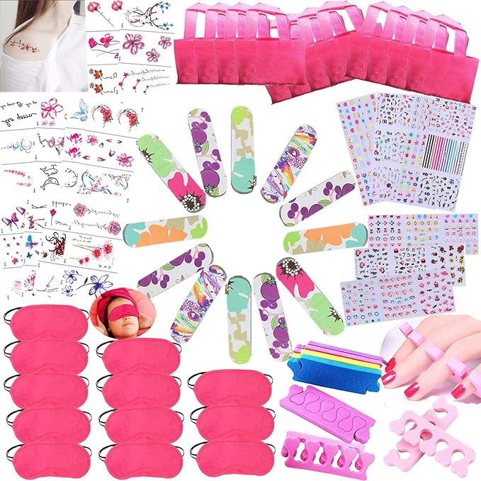 Spa Party Favors for Girls Multiple Spa Party Supplies Item- 103PCS Spa Mask Bag Nail File Toe Se... | Amazon (US)