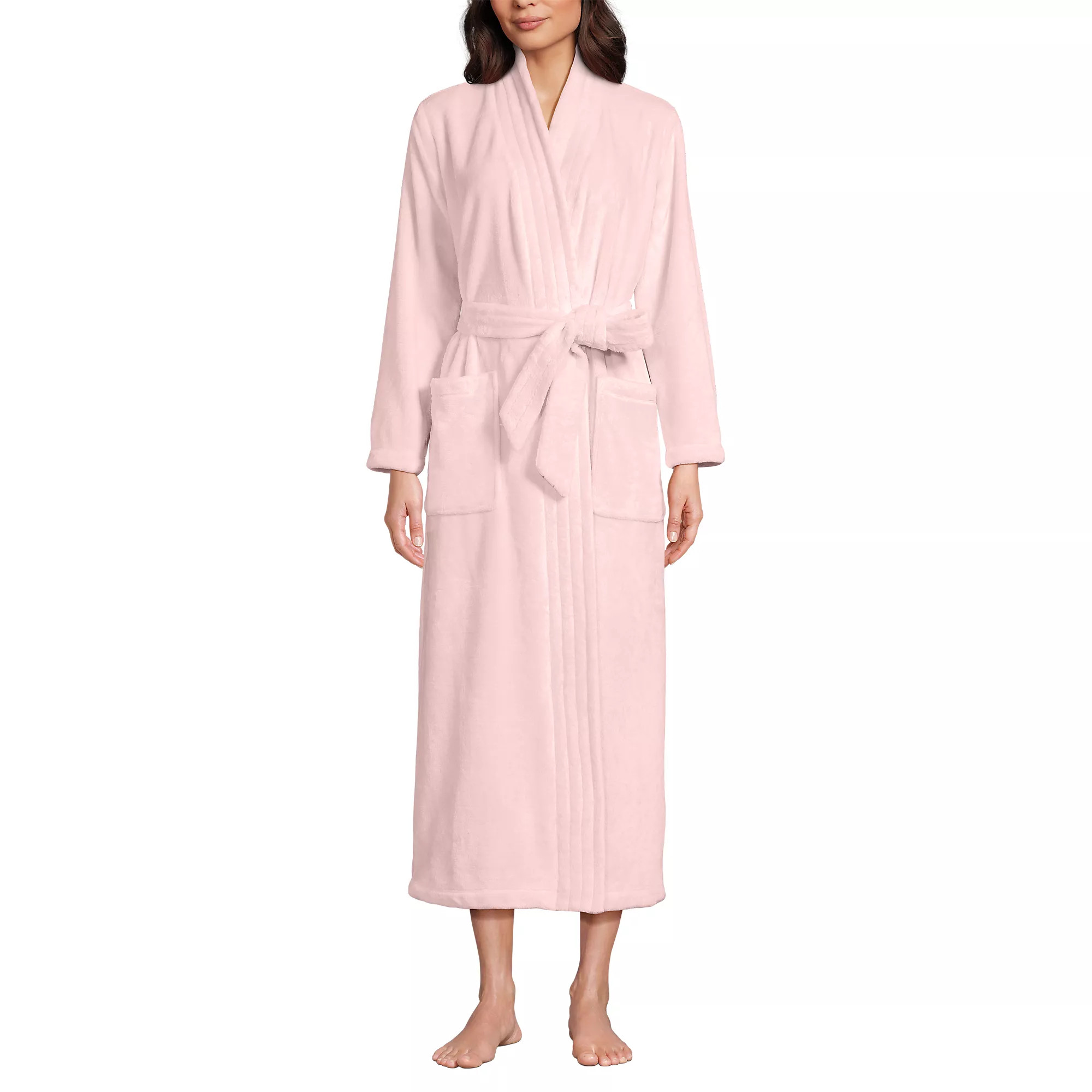 Women's Petite Cozy Plush Long Wrap Robe | Lands' End (US)