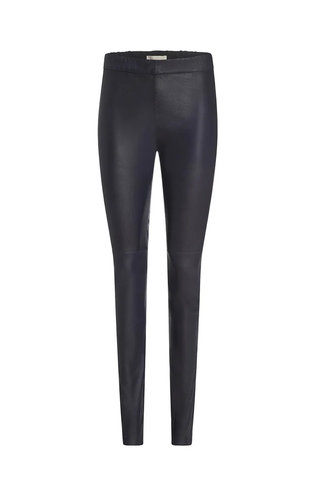 Navy Leather Pull-On Leggings | Etcetera