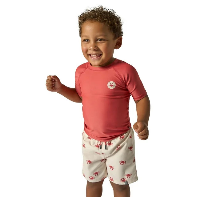 Modern Moments by Gerber Toddler Boy Short Sleeve Rash Guard and Trunk Set, 2-Piece, Sizes 12M - ... | Walmart (US)