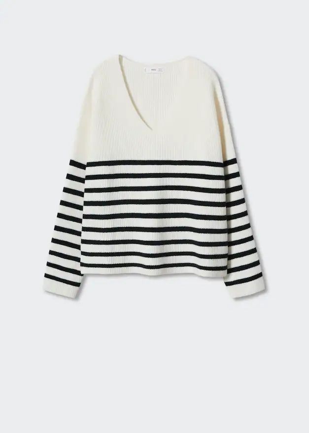 Oversized striped sweater -  Women | Mango USA | MANGO (US)