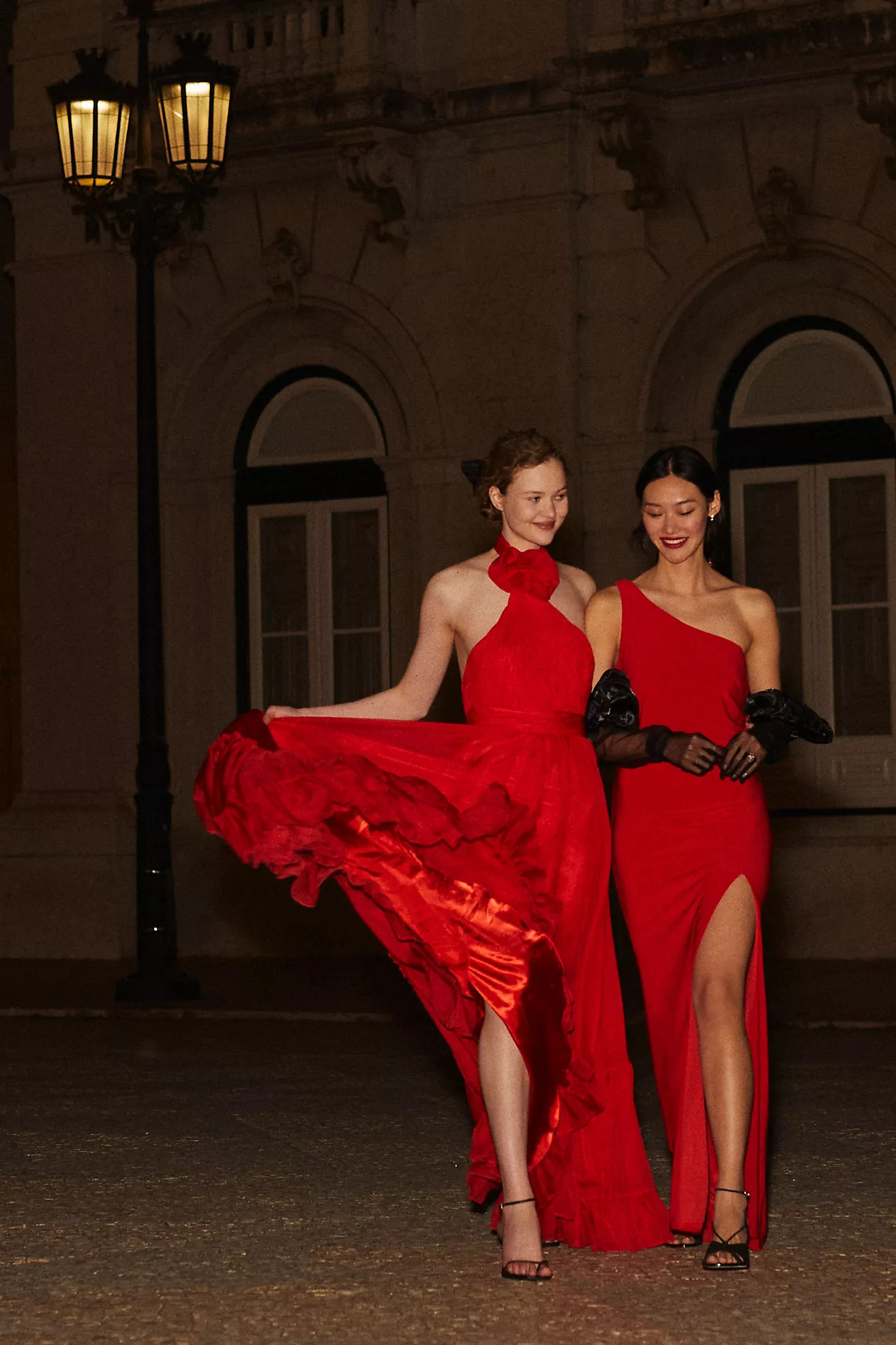 Mac Duggal Draped Jersey One-Shoulder Side-Slit Column Gown | Anthropologie (US)