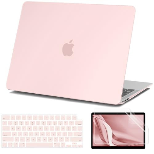 AKIT Compatible with MacBook Air 13 inch Case M1 2022-2020 2019 2018 A2337 A2179 A1932, [Ultra-Thin] Slim Matte Hard Shell Case&Screen Protector&Keyboard Cover for MacBook Air 13.3 inch, Chalk Pink | Amazon (US)