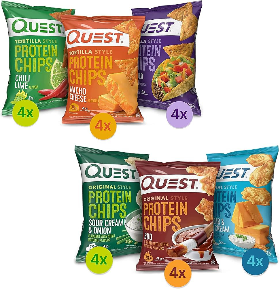 Quest Nutrition Protein Chips Variety Pack Bundle, High Protein, Low Carb, 24 Count | Amazon (US)