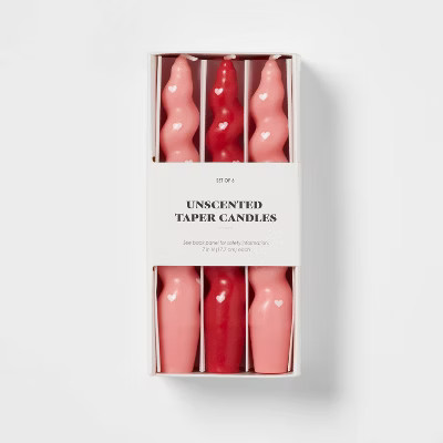 6pk Taper Candle Set Red and Pink - Room Essentials™ | Target