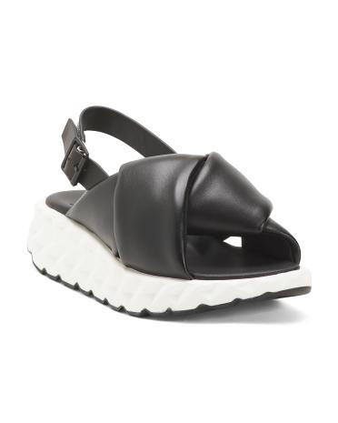 Leather Jabara Coil Slingback Sandals | TJ Maxx