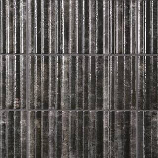 Mawr Black 5.9 in. x 11.81 in. Polished Fluted Ceramic Wall Tile (9.68 sq. ft./Case) | The Home Depot