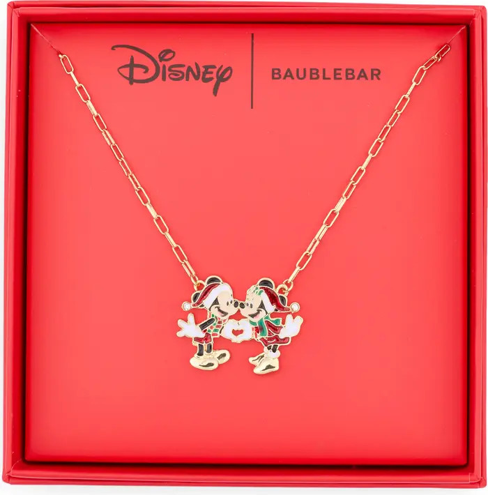 BaubleBar x Disney® Mickey & Minnie Mouse Holiday Necklace | Nordstromrack | Nordstrom Rack