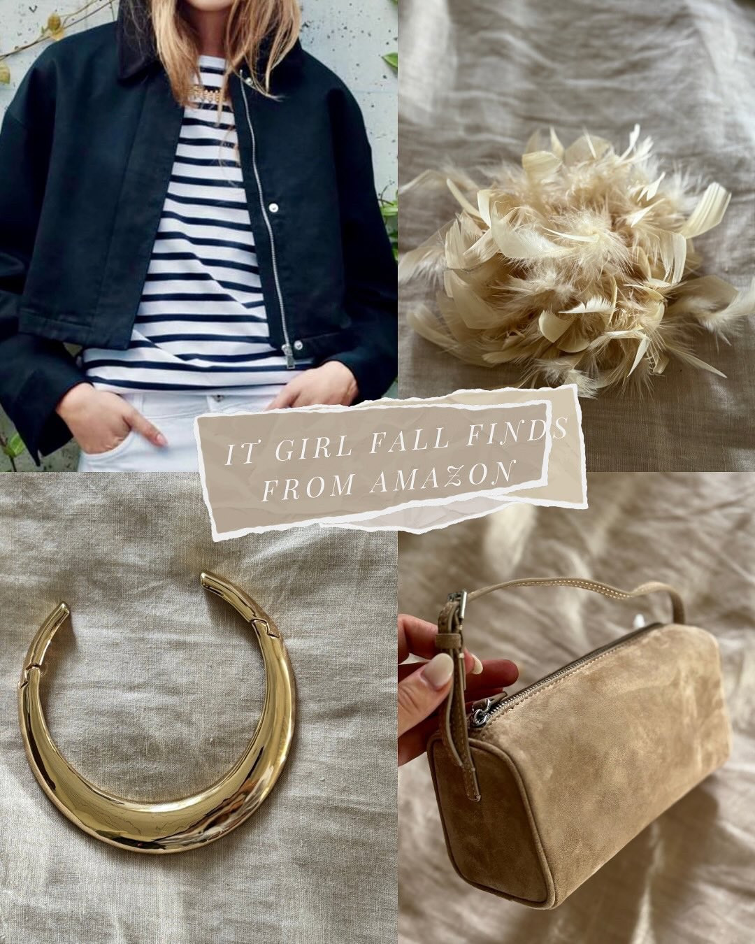 Easy ways to elevate your fall wardrobe and they’re all from Amazon! Which one speaks to you? 

1. This 100% suede bag is a great/simple way to incorporate suede for Fall. 👜
2. The QUALITY that is this navy cropped barn jacket. Corduroy details make it extra cute! 
3. Most glorious faux suede I’ve seen on such a versatile boot! 👢
4. I gasped when I saw this collar necklace. Throw it on with a white crewneck tee and some denim ✨
5. When your reruns of SATC begin to infiltrate your closet. This brooch is under $15 and makes the statement!
6. The waist cinching of this cardigan 👌🏼

#luxefallfindsforless #petiteandpostpartumstyle #amazonfashionfallfinds #lookexpensiveonabudget