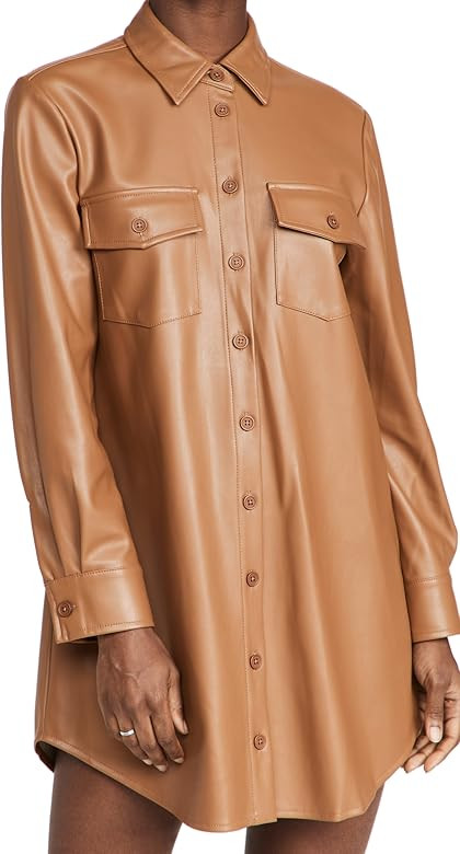 BB DAKOTA Women's Faux Leather Shirtdress | Amazon (US)