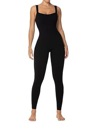 OQQ Women Yoga Jumpsuits Workout Ribbed Square Neck Sleeveless Tank Tops Exercise Jumpsuits | Amazon (US)