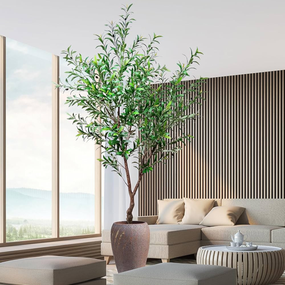 7Ft X Artificial Plant Faux Olive Tree Fake Olive Tree Fake Olive Tree Small Olive Tree Real Oliv... | Amazon (US)