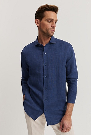 Tailored Fit Organically Grown Delave Linen Shirt | Country Road
