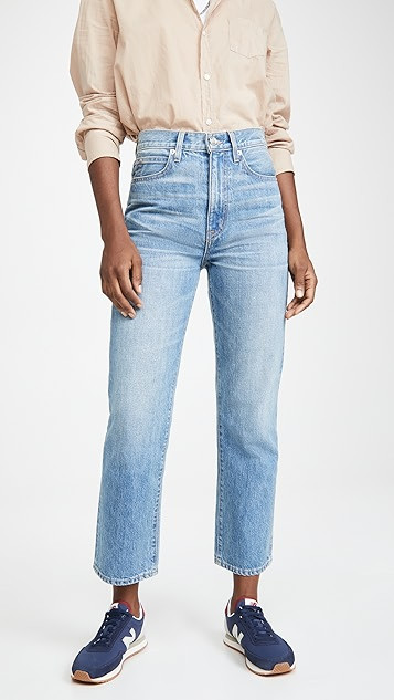 London Crop High Rise Straight Leg Jeans | Shopbop