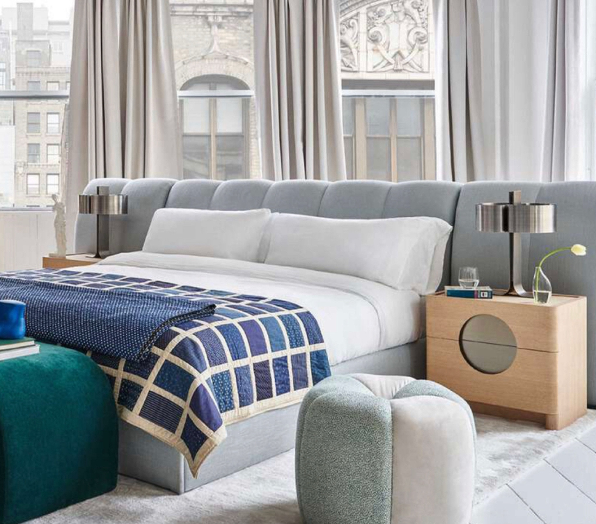 Luxury Design - Horizon Bed by Rafael de Cardenas
For the ultimate in comfort, center your relaxing retreat with this modern low-profile bed, featuring a well-padded headboard with hand-sewn wide vertical channel tufting, and side and foot rails fully upholstered to the floor. Added opportunity: Expand Horizon for more presence in a larger suite with headboard extensions on each side, giving your bedroom a clean-lined look, softened and warmed by fabric. Available in king and queen sizes, Horizon can be customized with our extensive library of fabrics. Side note: For added storage and style, the collection’s Rising Moon Nightstand fits perfectly against the bed’s headboard extensions.

#LTKHome #LTKSaleAlert #LTKMostLoved