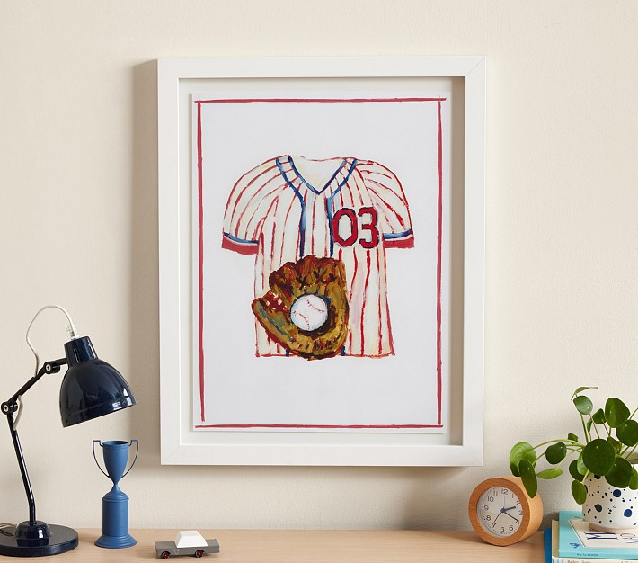 Jordan Connelly Baseball Jersey Framed Wall Art | Pottery Barn Kids