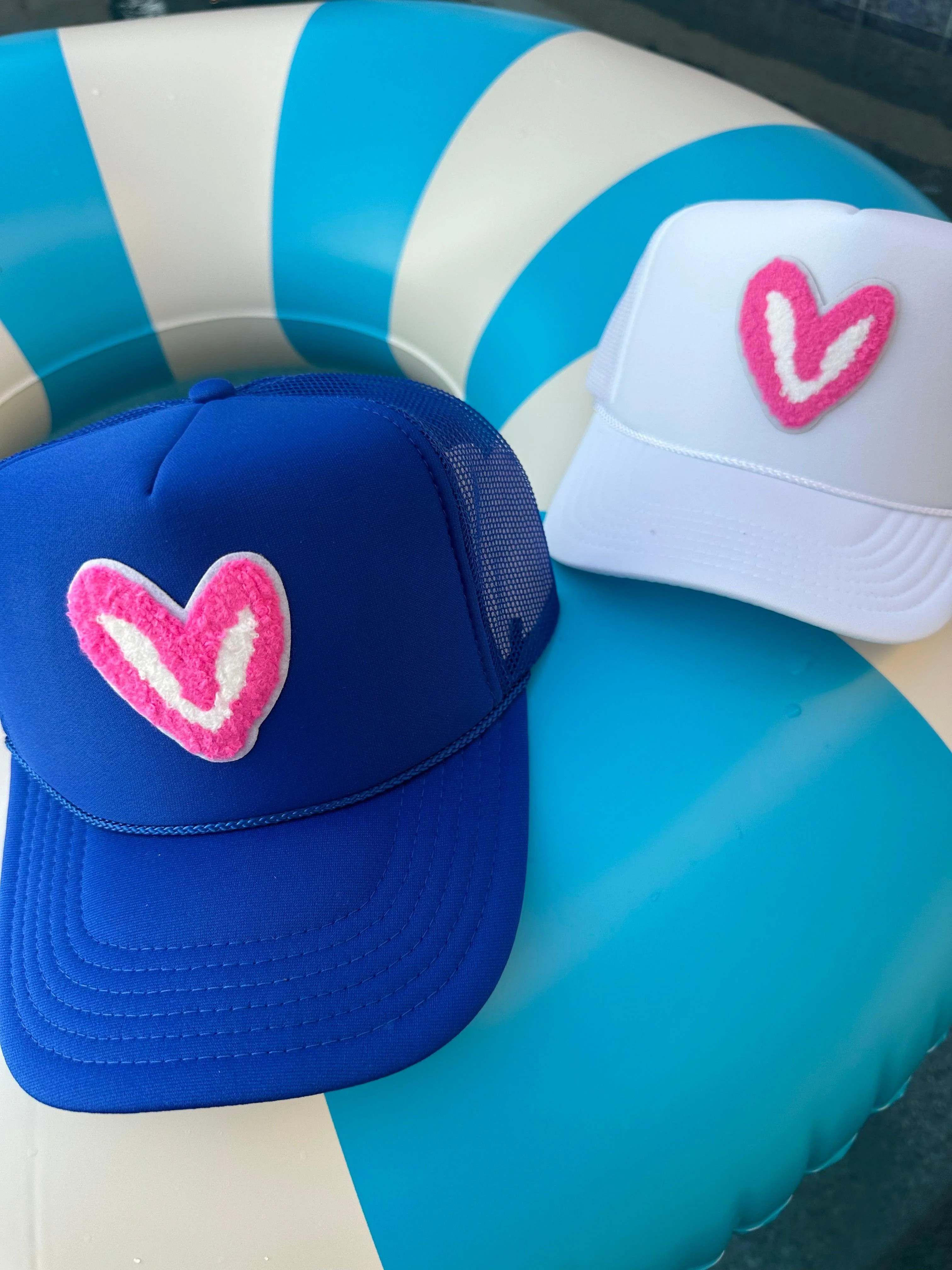 Imperfect Heart 'Patch' Trucker Hats -FUZZY PINK PATCH | House of Shan